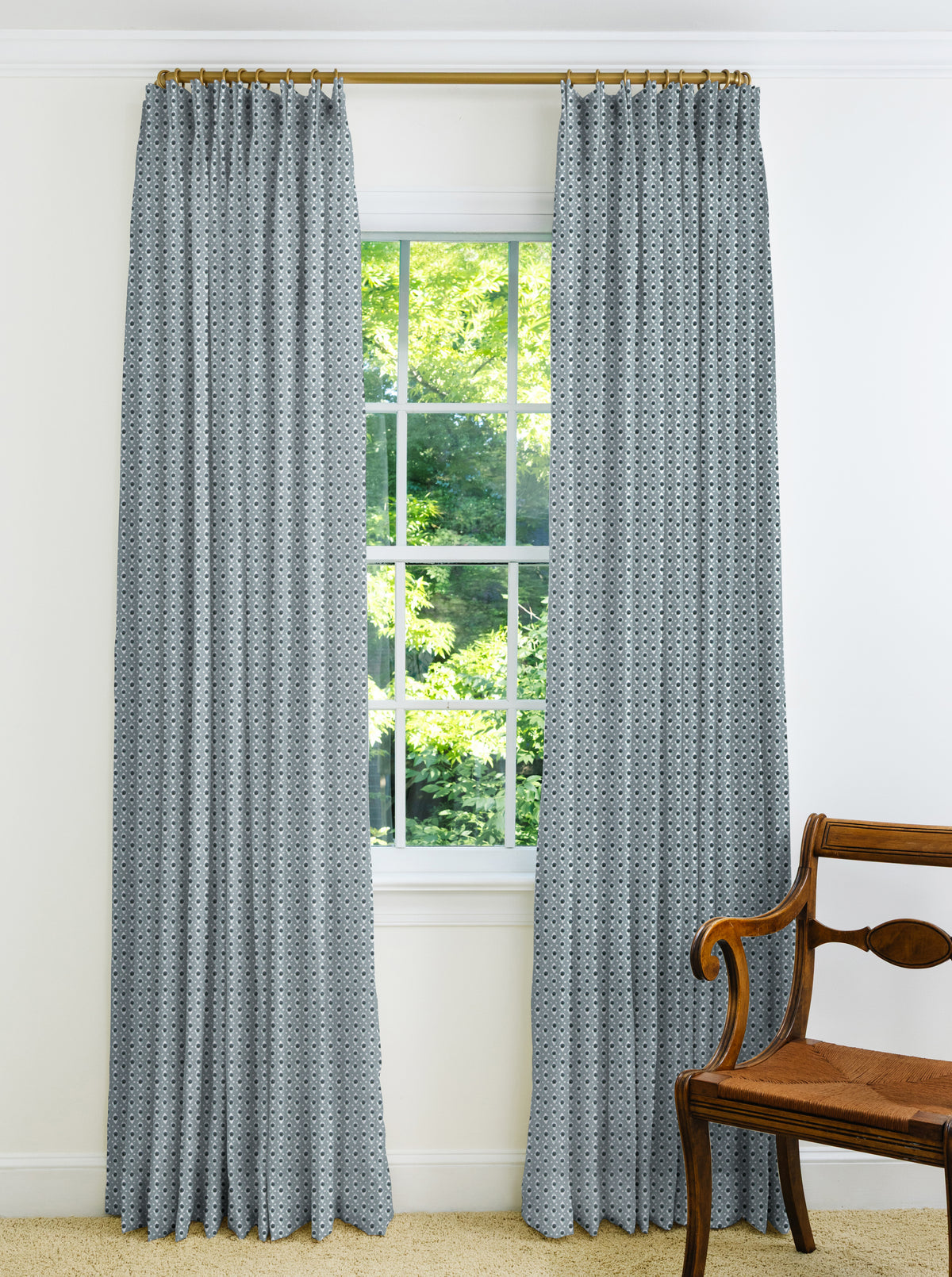 Della Dot Drapery Panel - Marine