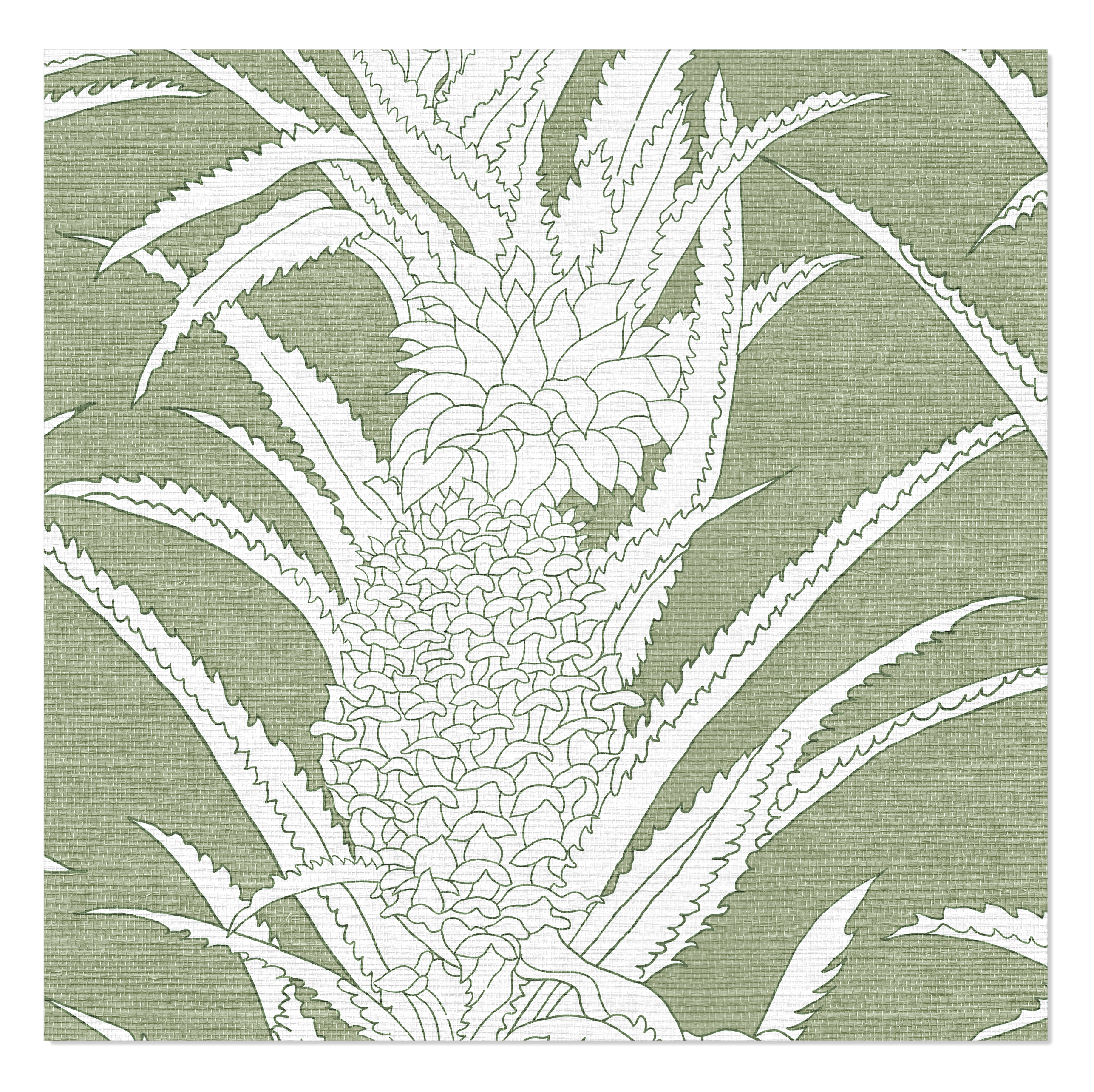 Pineapple Grasscloth - Green