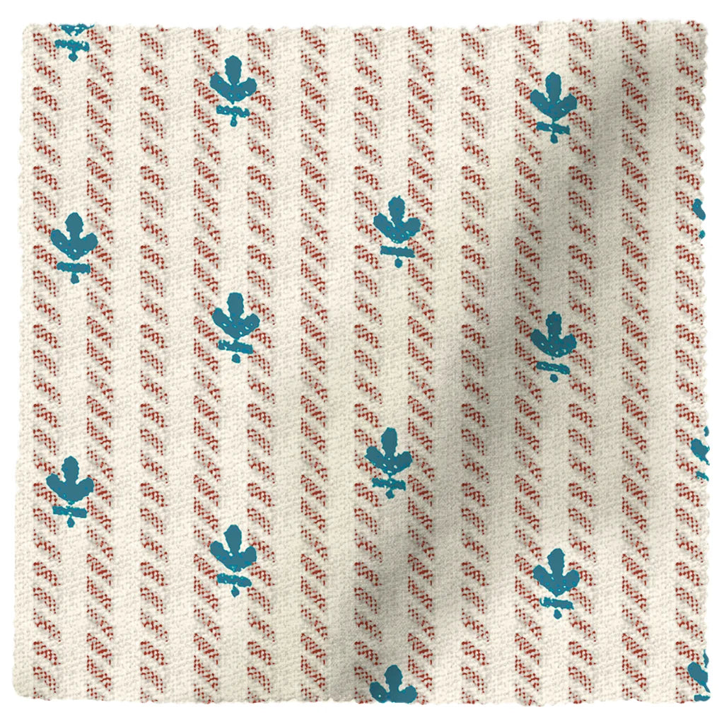 Heritage Ticking Stripe Drapery Panel - Cadet