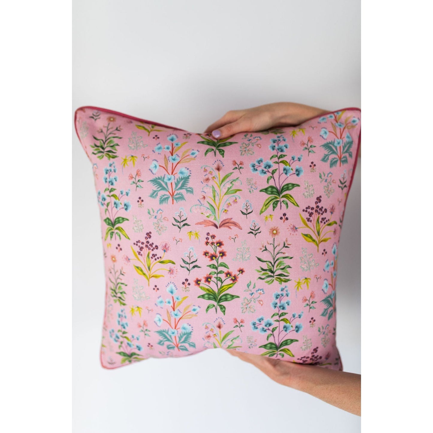 Meadow Multi Petal Pillow w/ Pink Welt