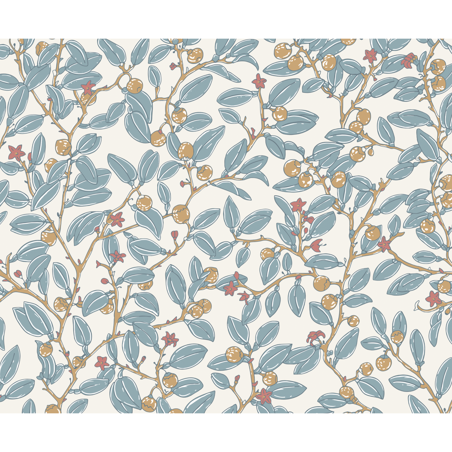 Coco Shop x EH Limes Wallpaper - Blue