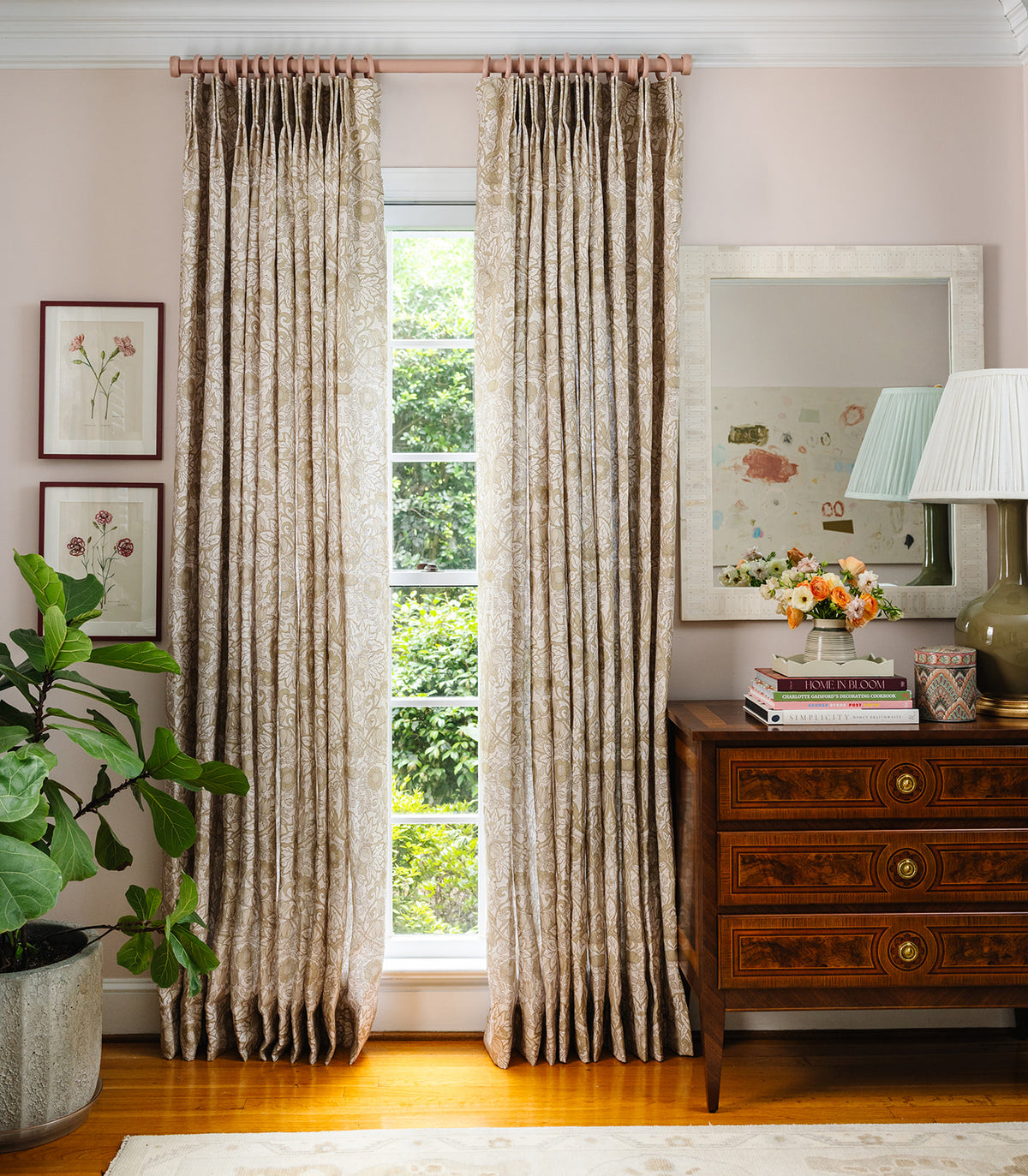 Flora Drapery Panel - Putty