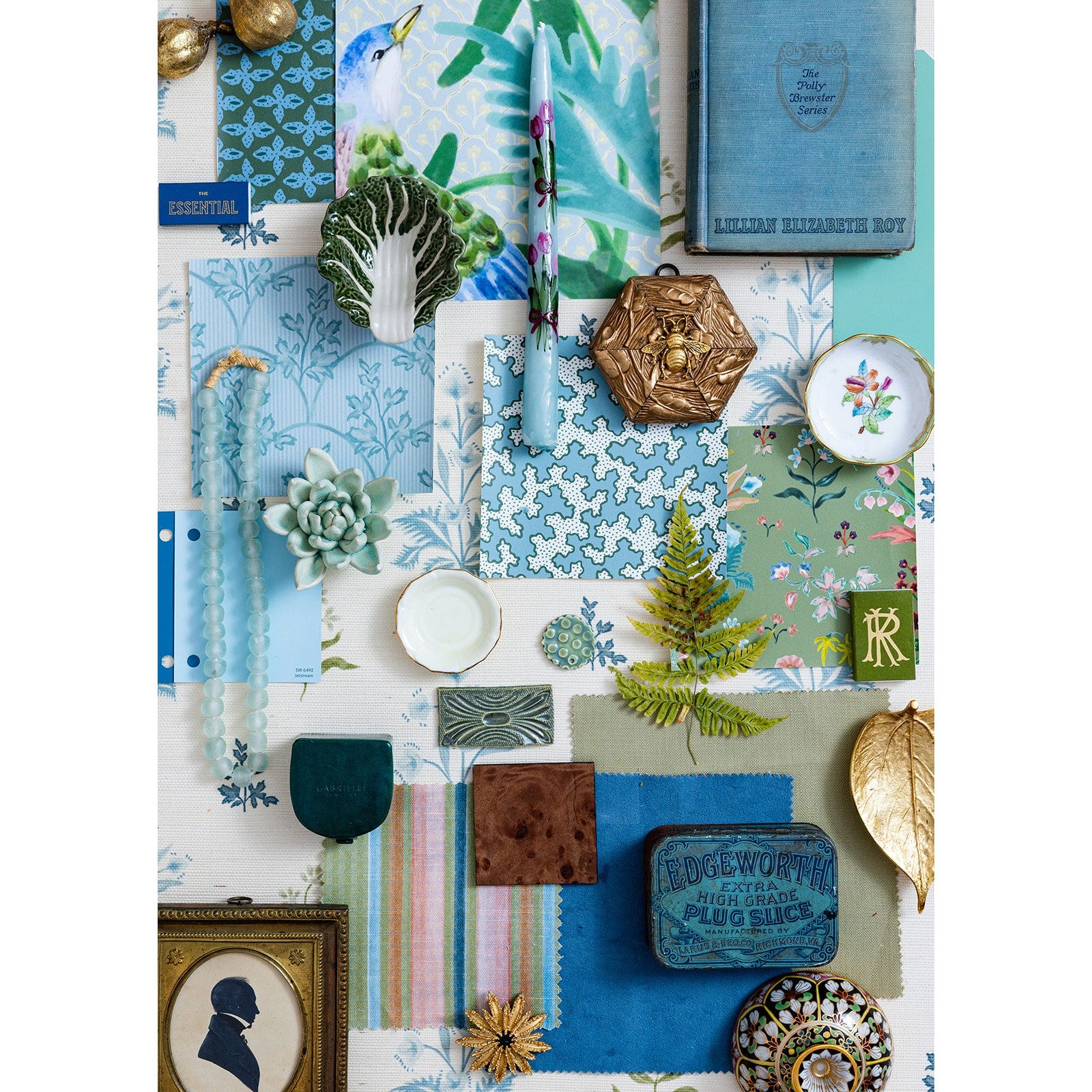 Laurel Fabric Sample - House Blue