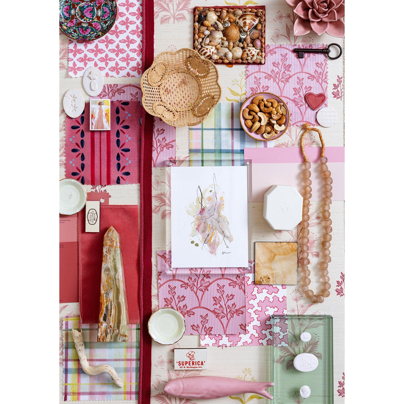 Laurel Fabric Sample - Poppy