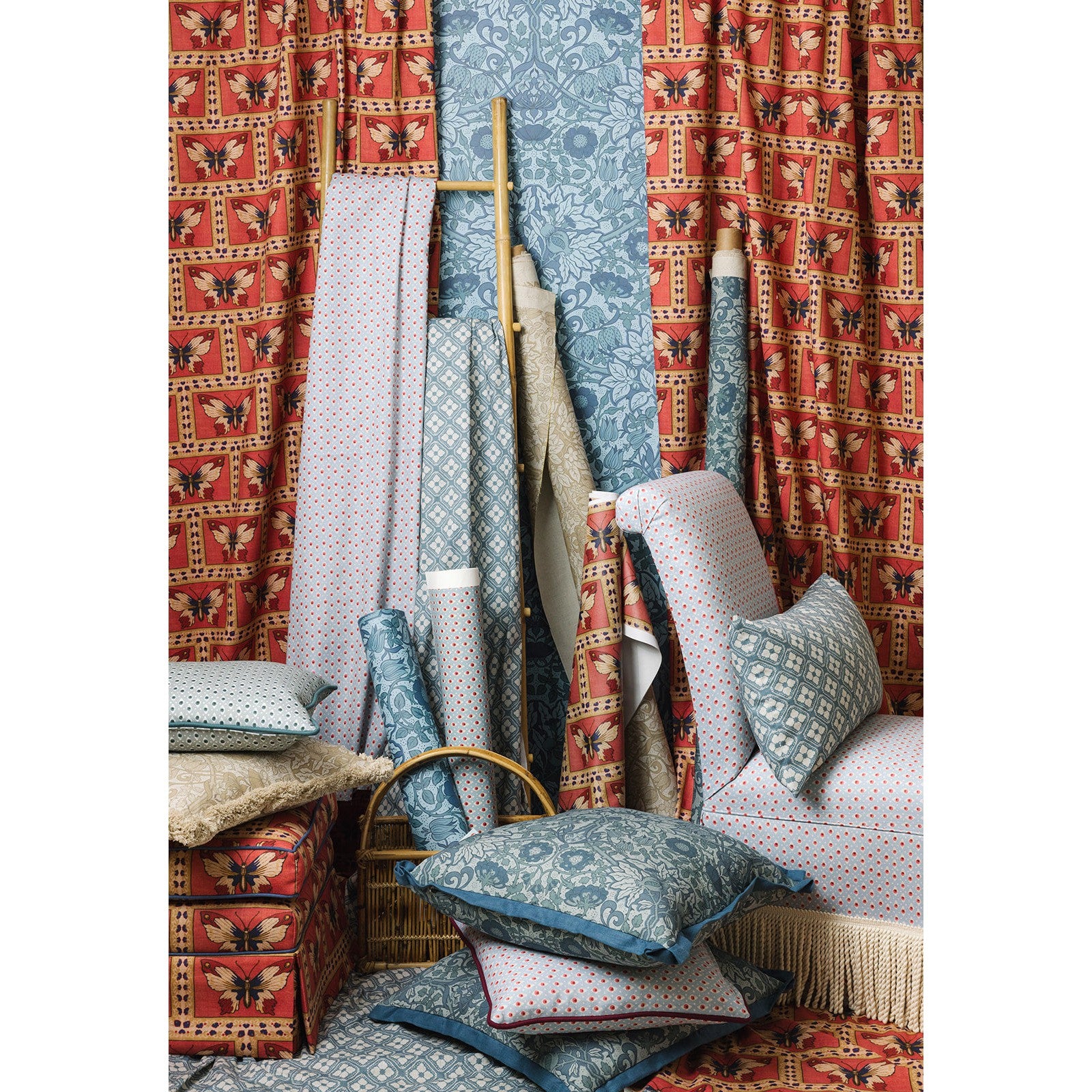 Della Dot Fabric Sample - Radish