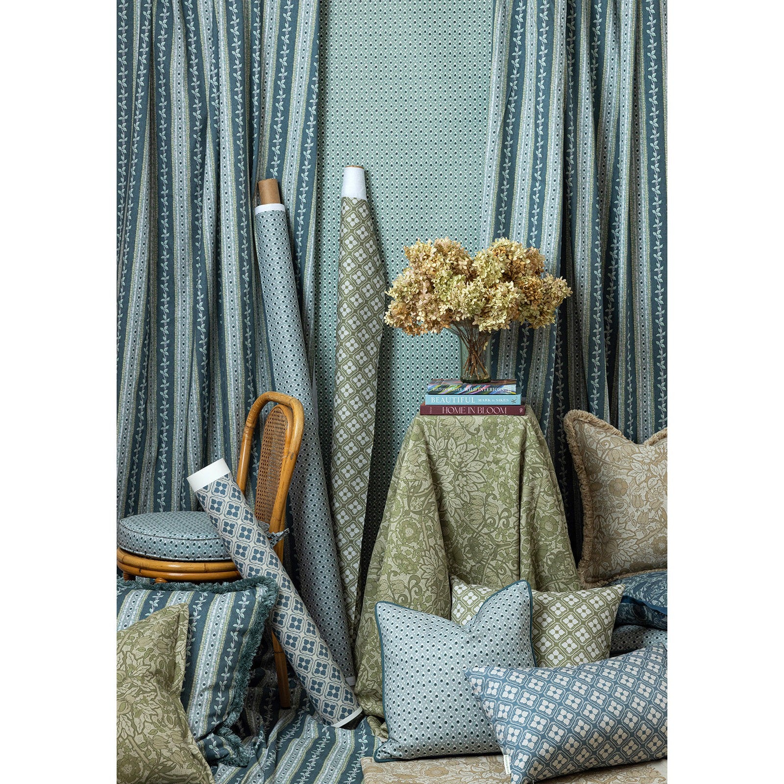 Della Dot Fabric Sample - Marine