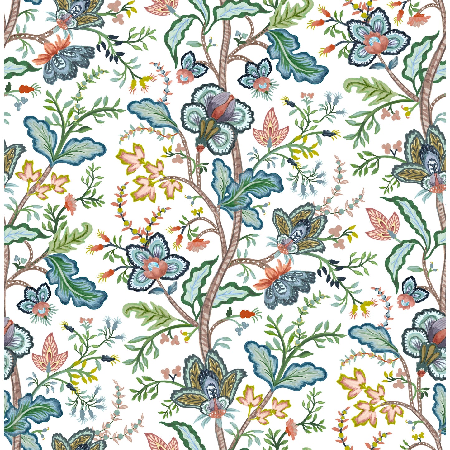 Vera Vine Fabric - White