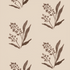 Macadamia clay coated wallpaper sample with a repeating inverse floral pattern in brown.