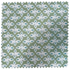 EH x Sunbrella Posey Fabric in Fern, featuring a green background with white and teal floral geometric pattern.