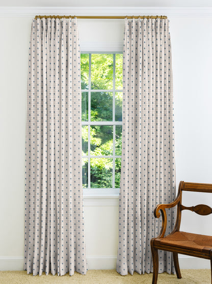 Heritage Ticking Stripe Drapery Panel - Cadet