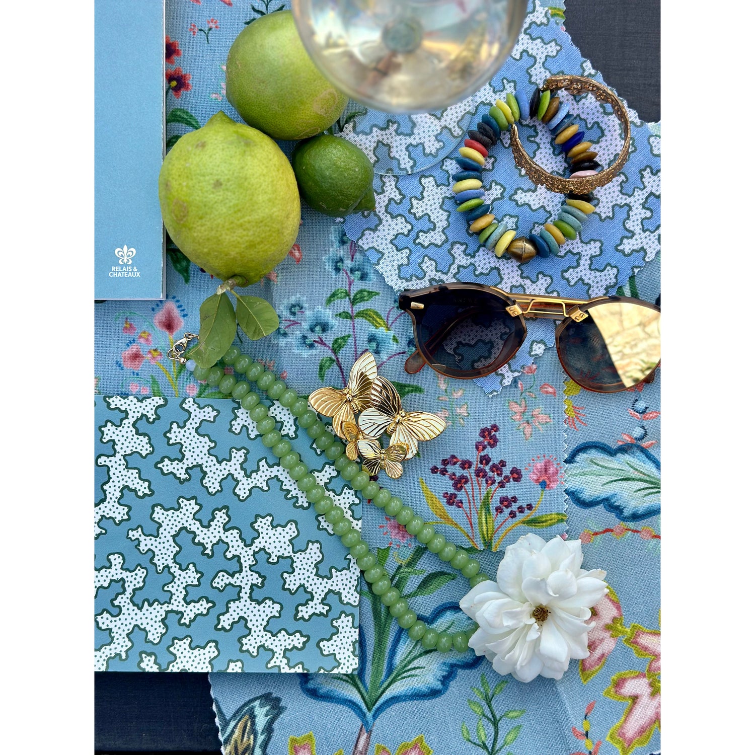 Vera Vine Fabric - House Blue