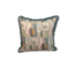 Kipsy Multi 20x20" linen pillow with abstract geometric print and teal brush fringe.