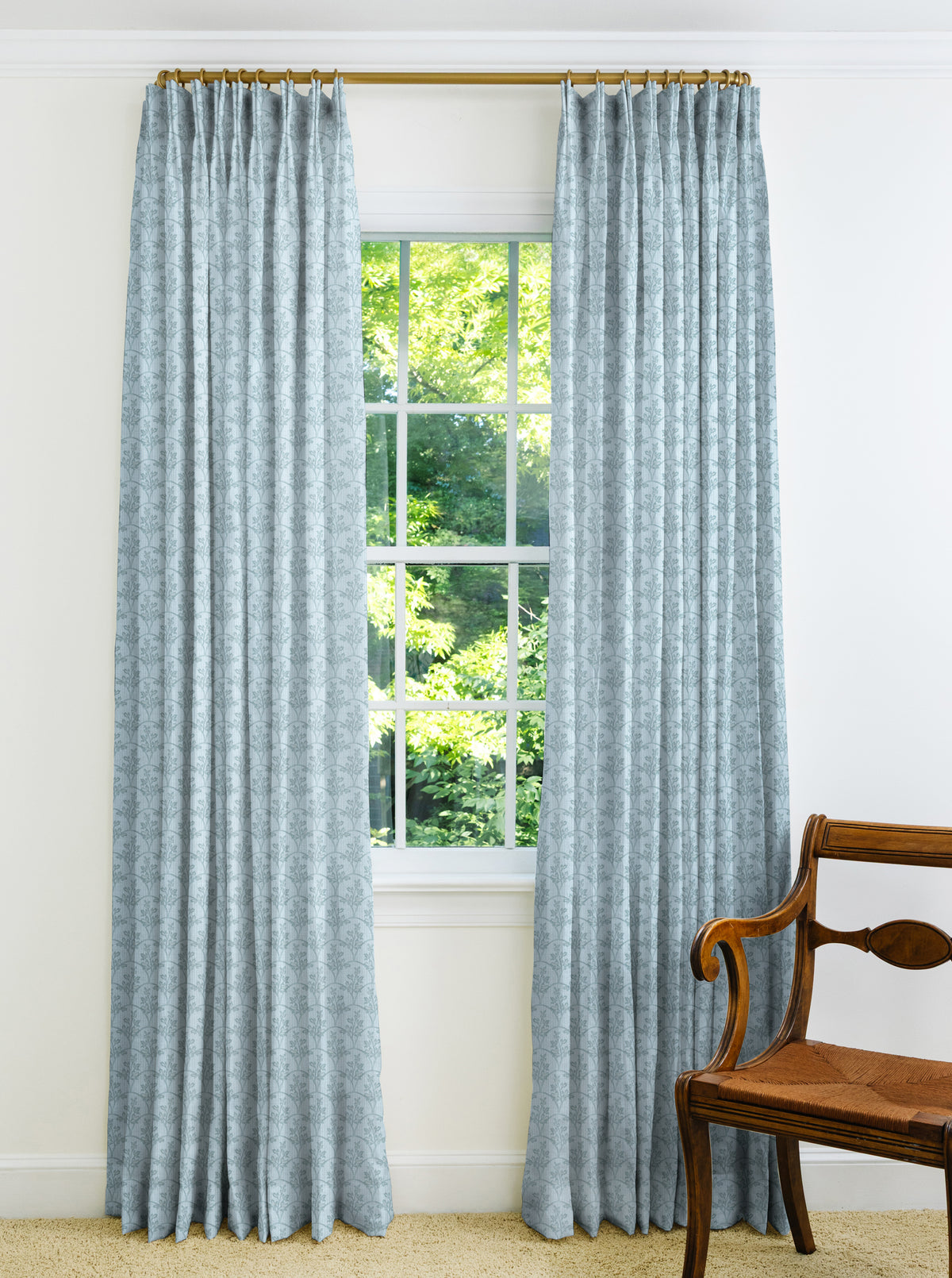 Laurel Drapery Panel - House Blue
