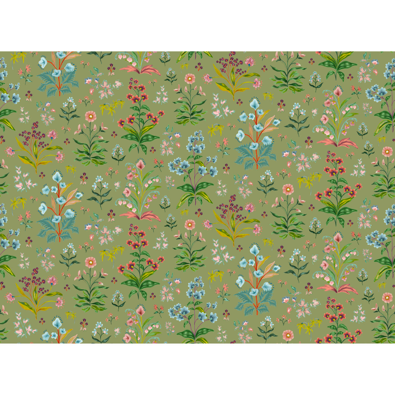 Meadow Multi Wallpaper - House Green