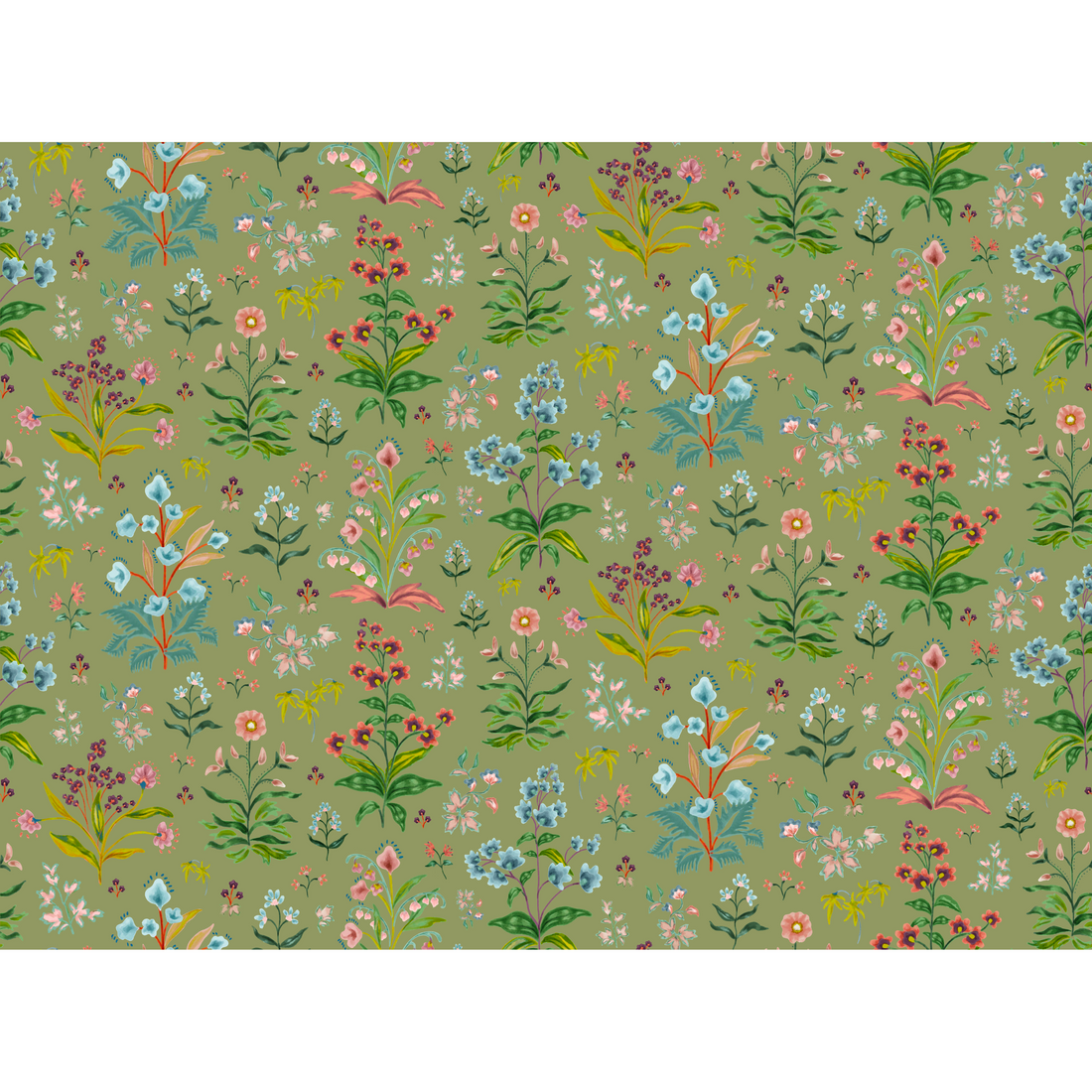 Meadow Multi Wallpaper - House Green