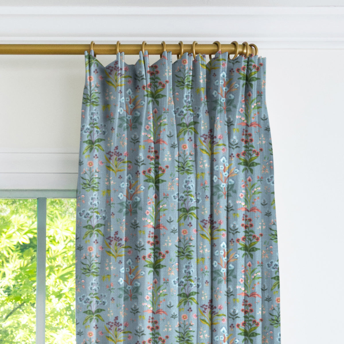 Meadow Multi Drapery Panel - House Blue