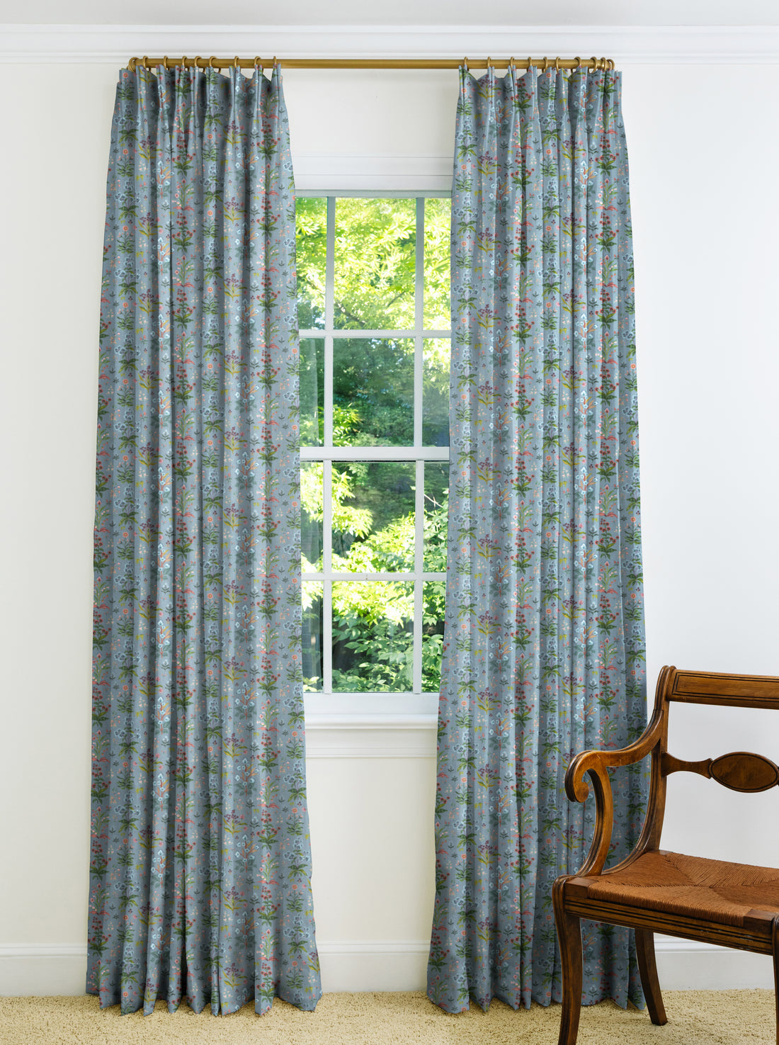 Meadow Multi Drapery Panel - House Blue