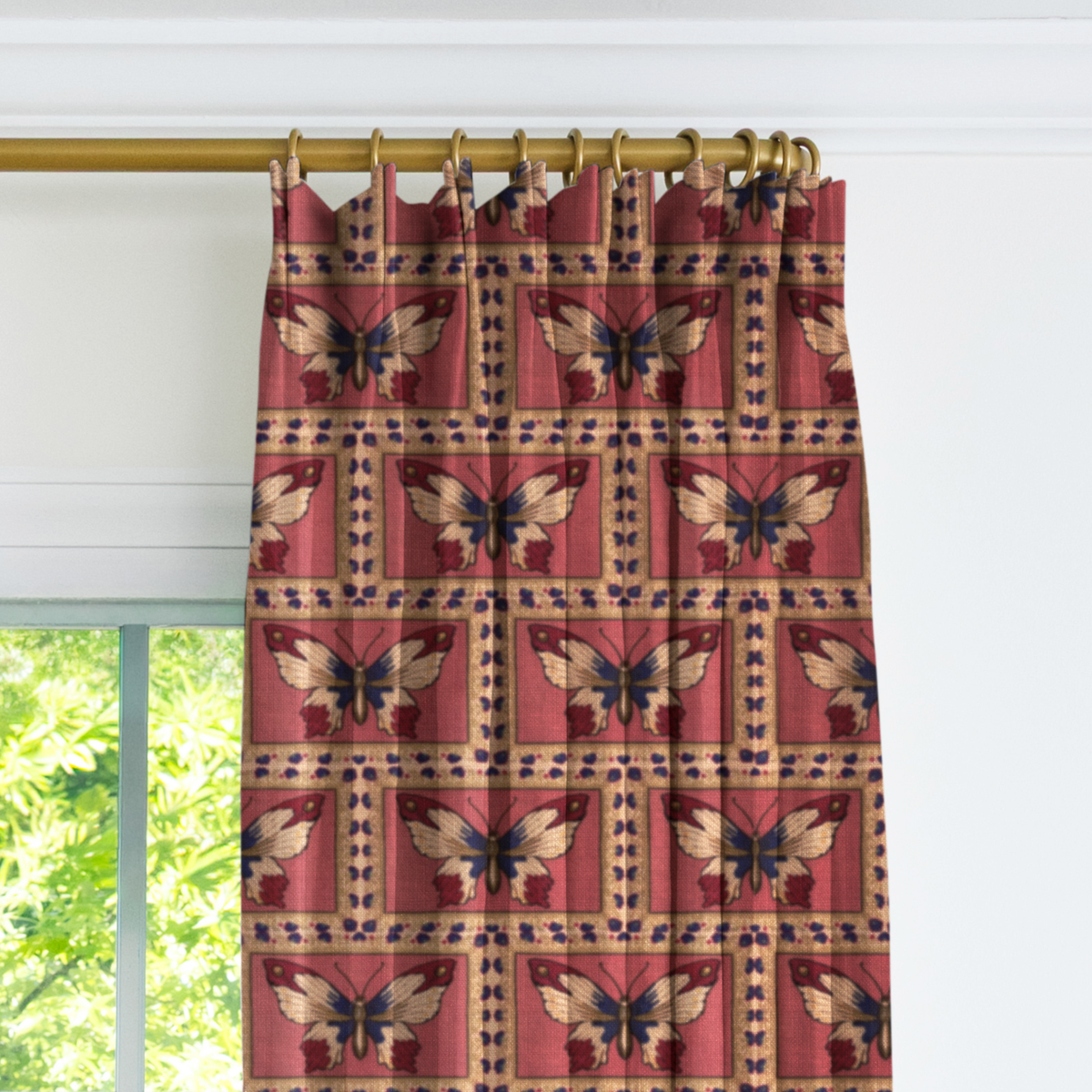 Monarch Drapery Panel - Rouge