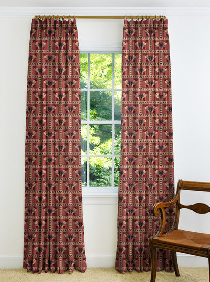 Monarch Drapery Panel - Rouge