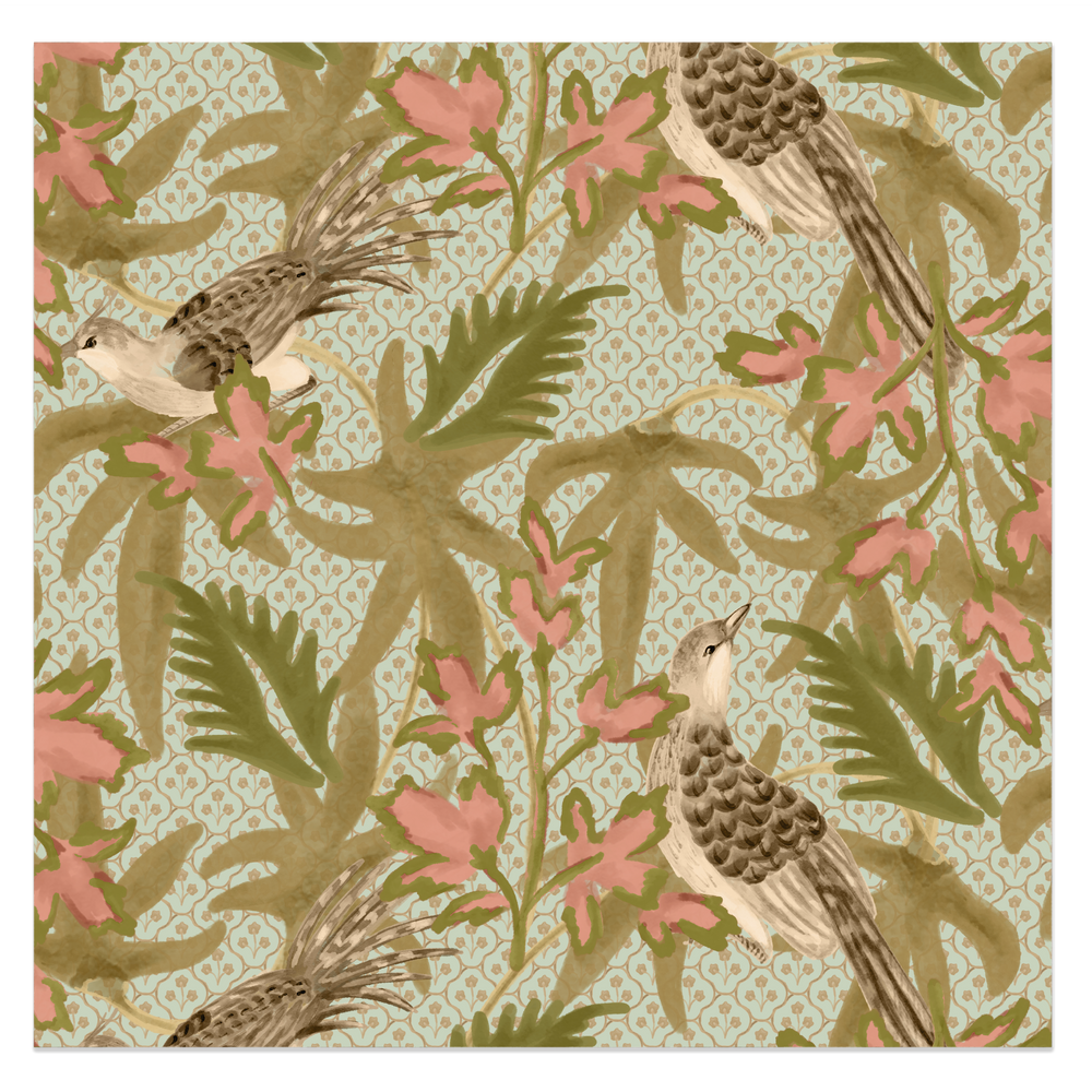Sparrow Wallpaper - Sea Salt
