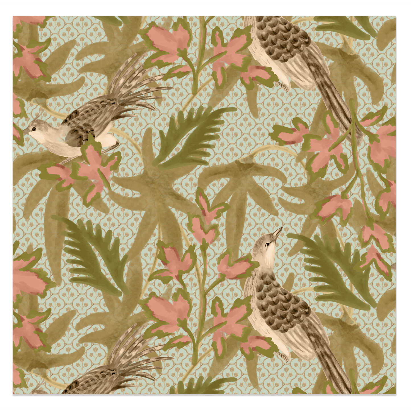 Sparrow Wallpaper - Sea Salt