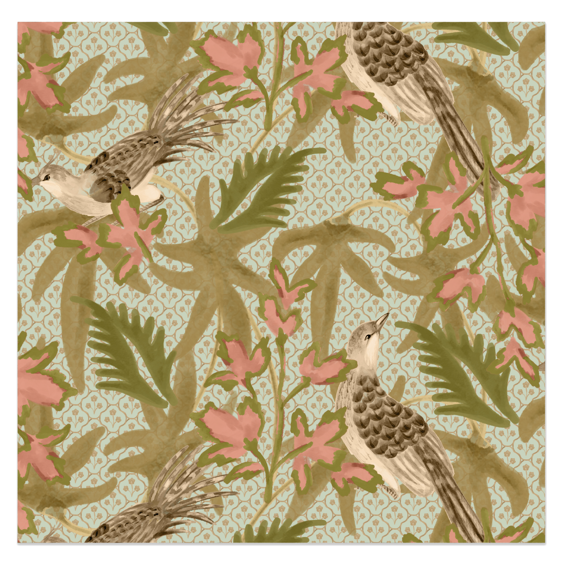 Sparrow Wallpaper - Sea Salt