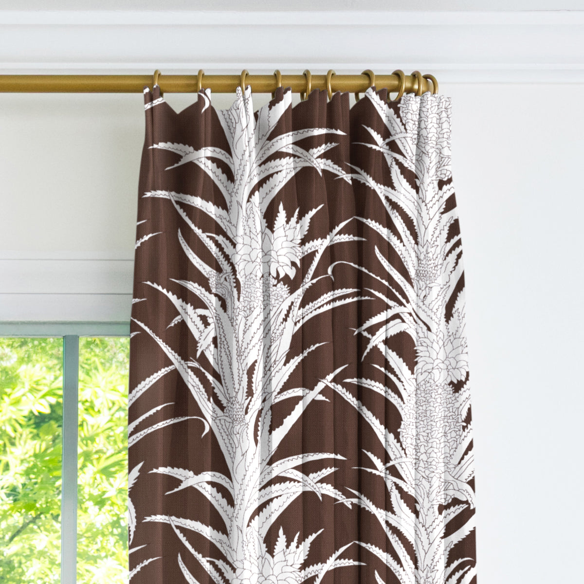 Pineapple Performance Drapery - Brown