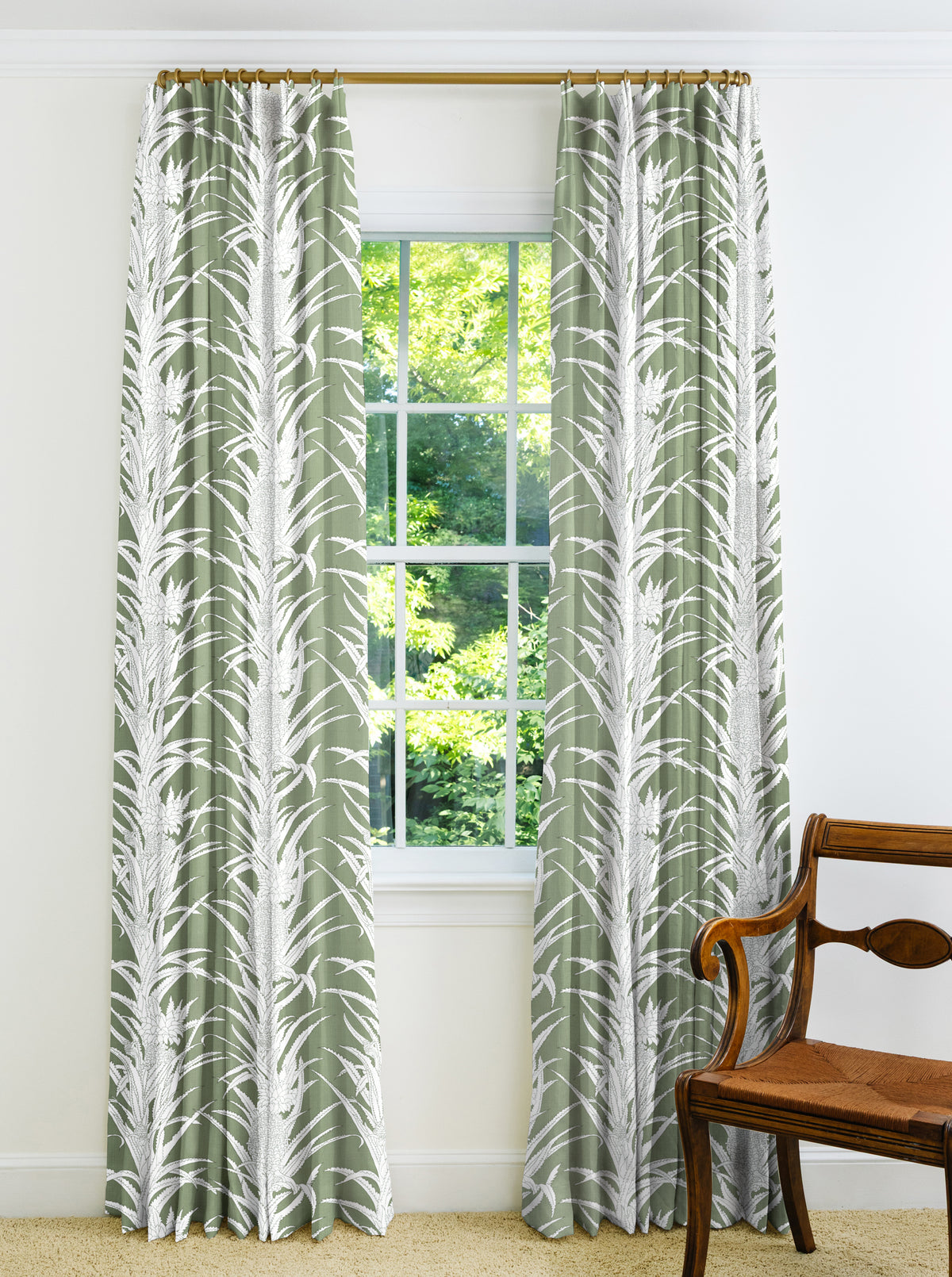 Pineapple Performance Drapery - Green