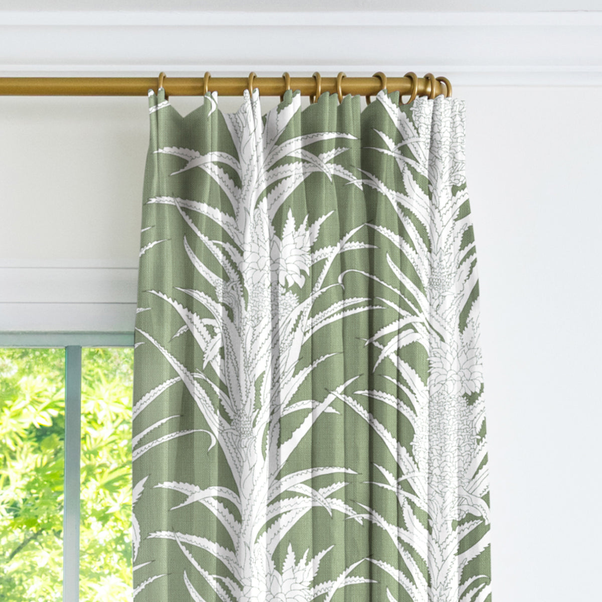 Pineapple Performance Drapery - Green