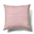 Posey Pillow - Berry: Square linen-cotton blend pillow with a repeating berry-colored geometric floral pattern.