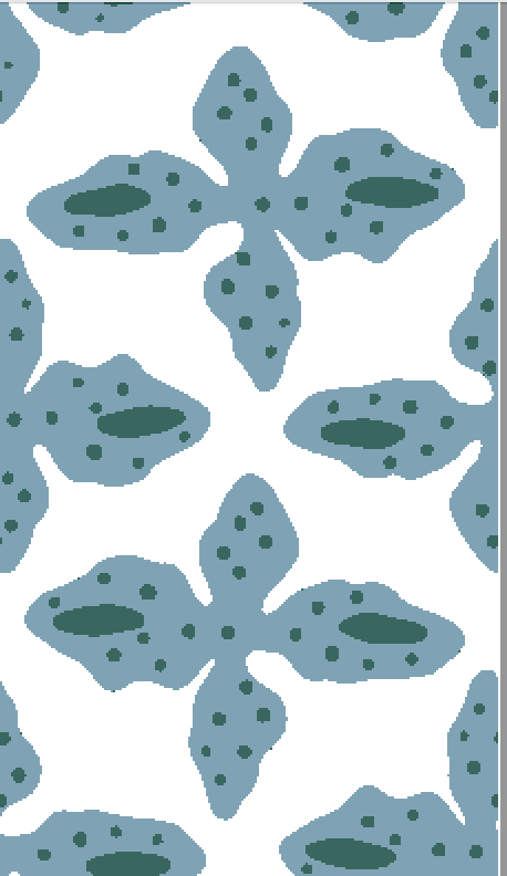 Posey Harbor clay coated wallpaper with a repeating blue-green floral pattern on a white background.