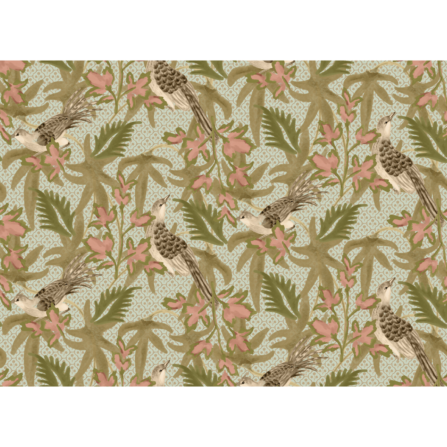 Sparrow Fabric Sample - Sea Salt