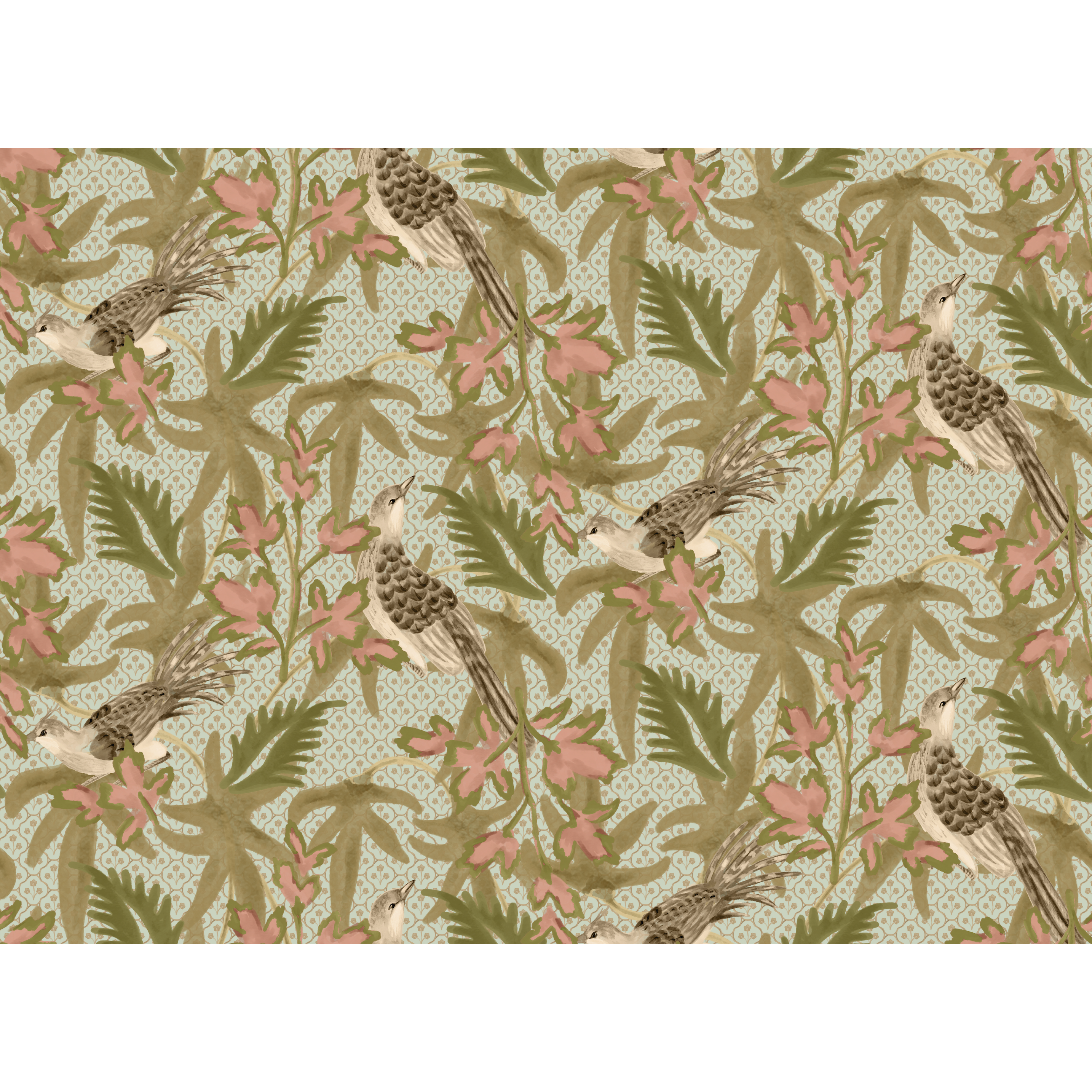 Sparrow Fabric Sample - Sea Salt