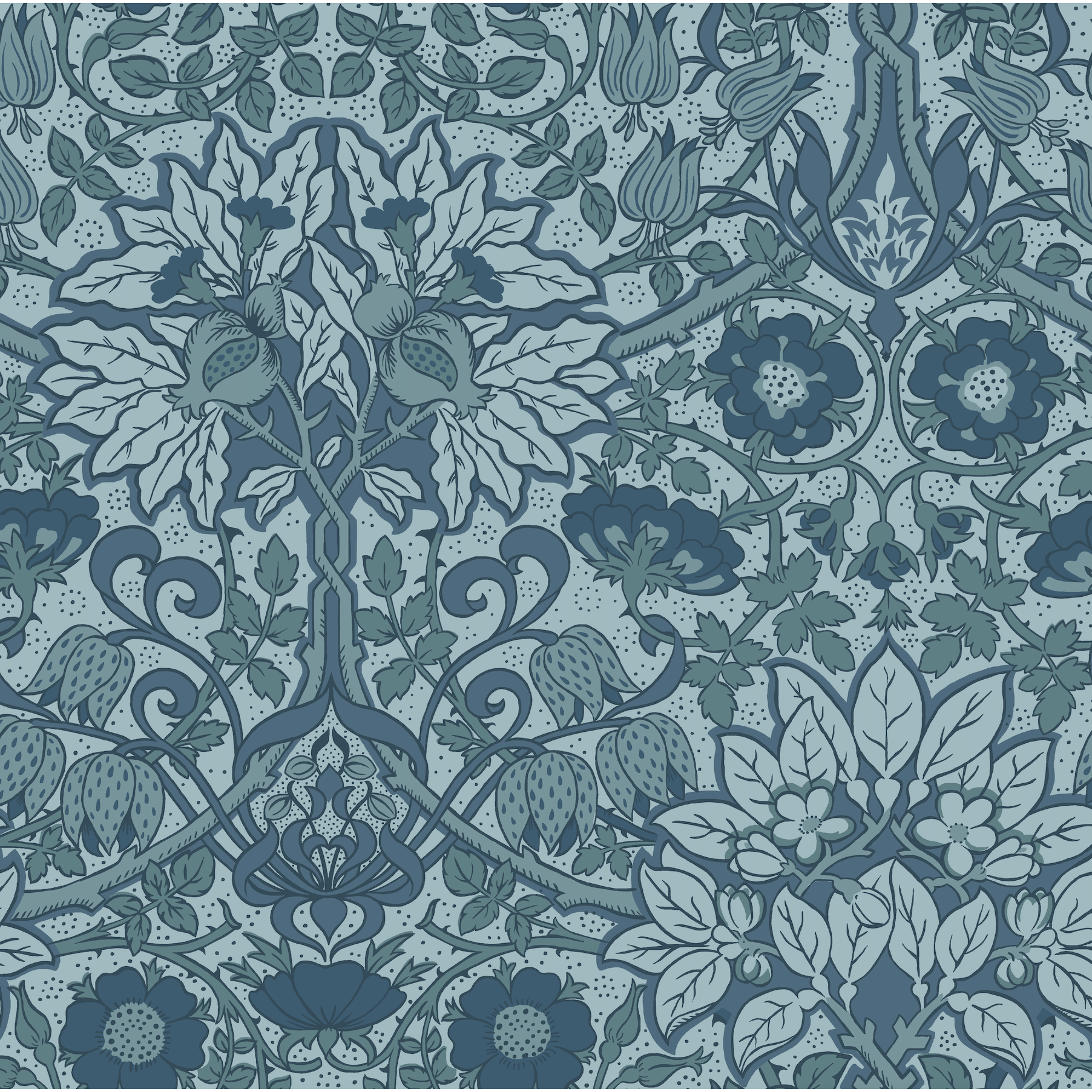 Flora Wallcovering - Cobalt