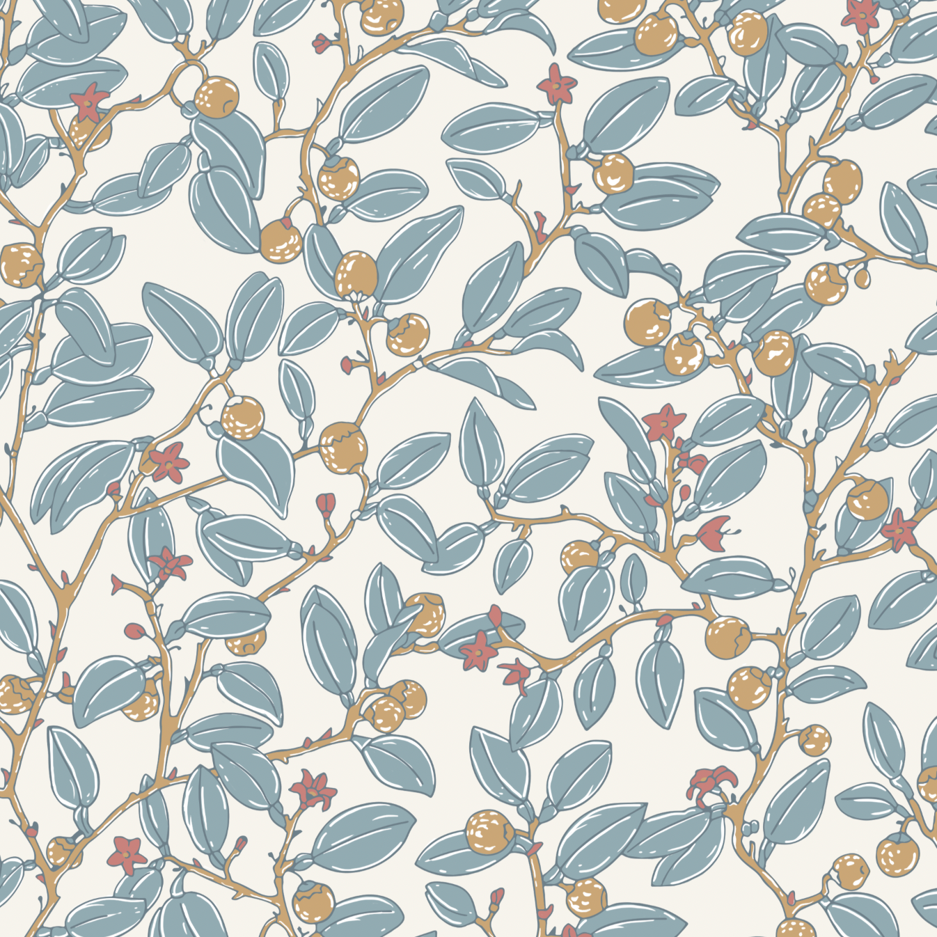 Coco Shop x EH Limes Wallpaper Sample - Blue