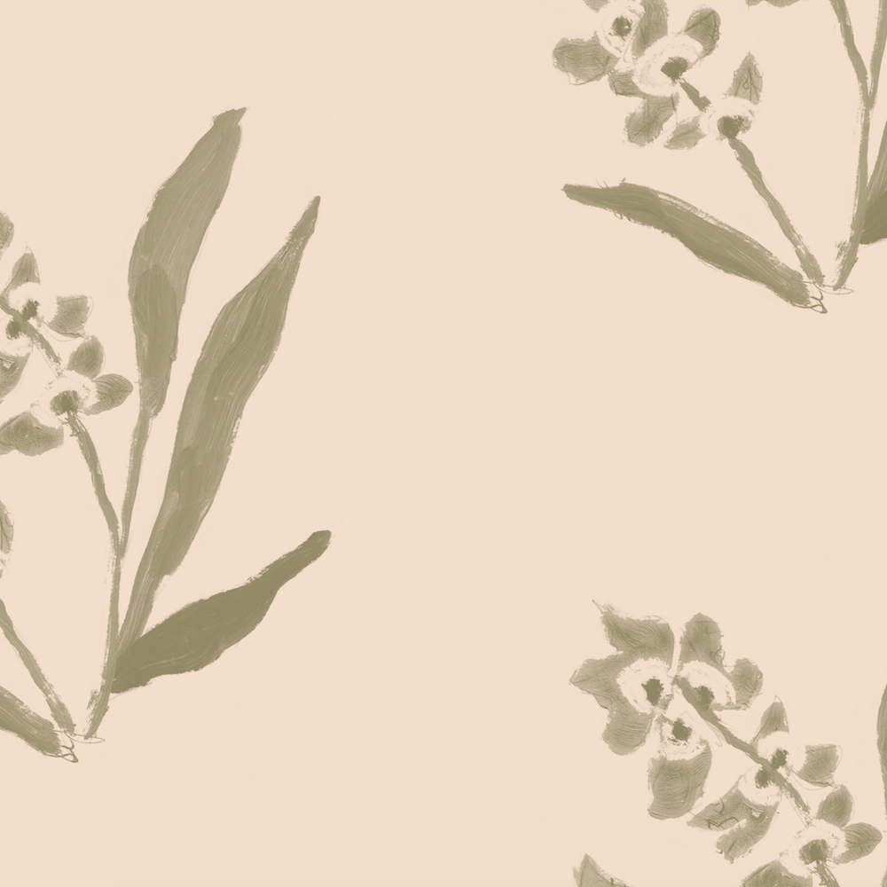 EH x Renee Bouchon Marbella Inverse Wallpaper Yardage - English Ivy
