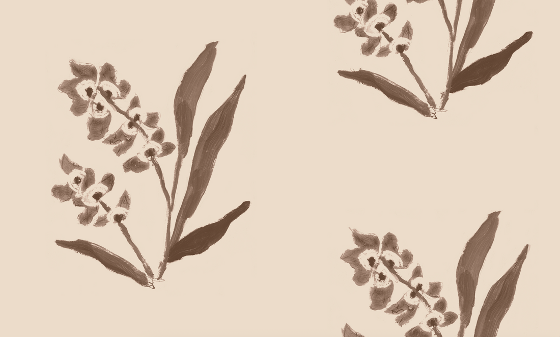 EH x Renee Bouchon Marbella Inverse Wallpaper Yardage - Macadamia