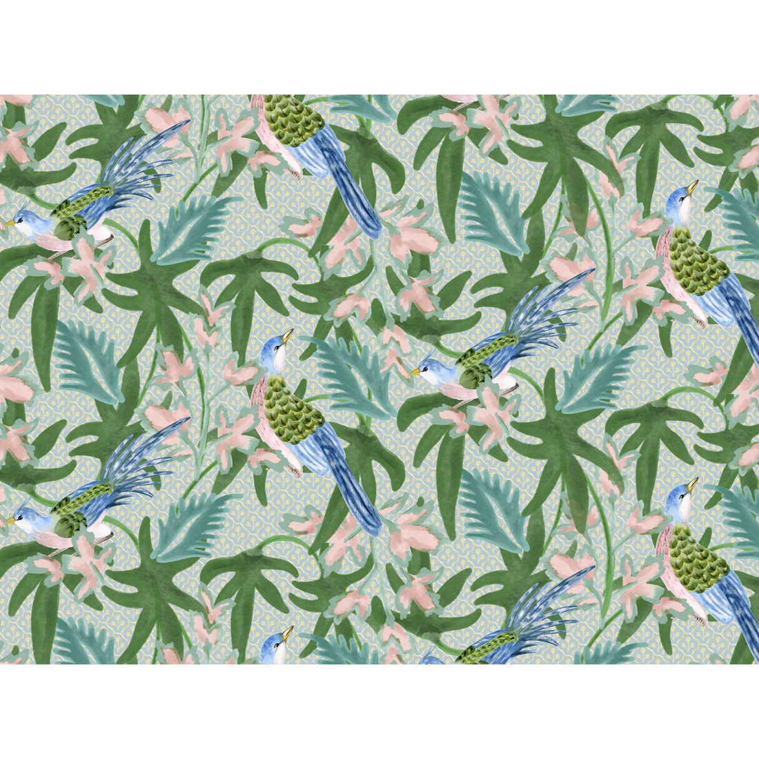 Sparrow Fabric Sample - Caribbean