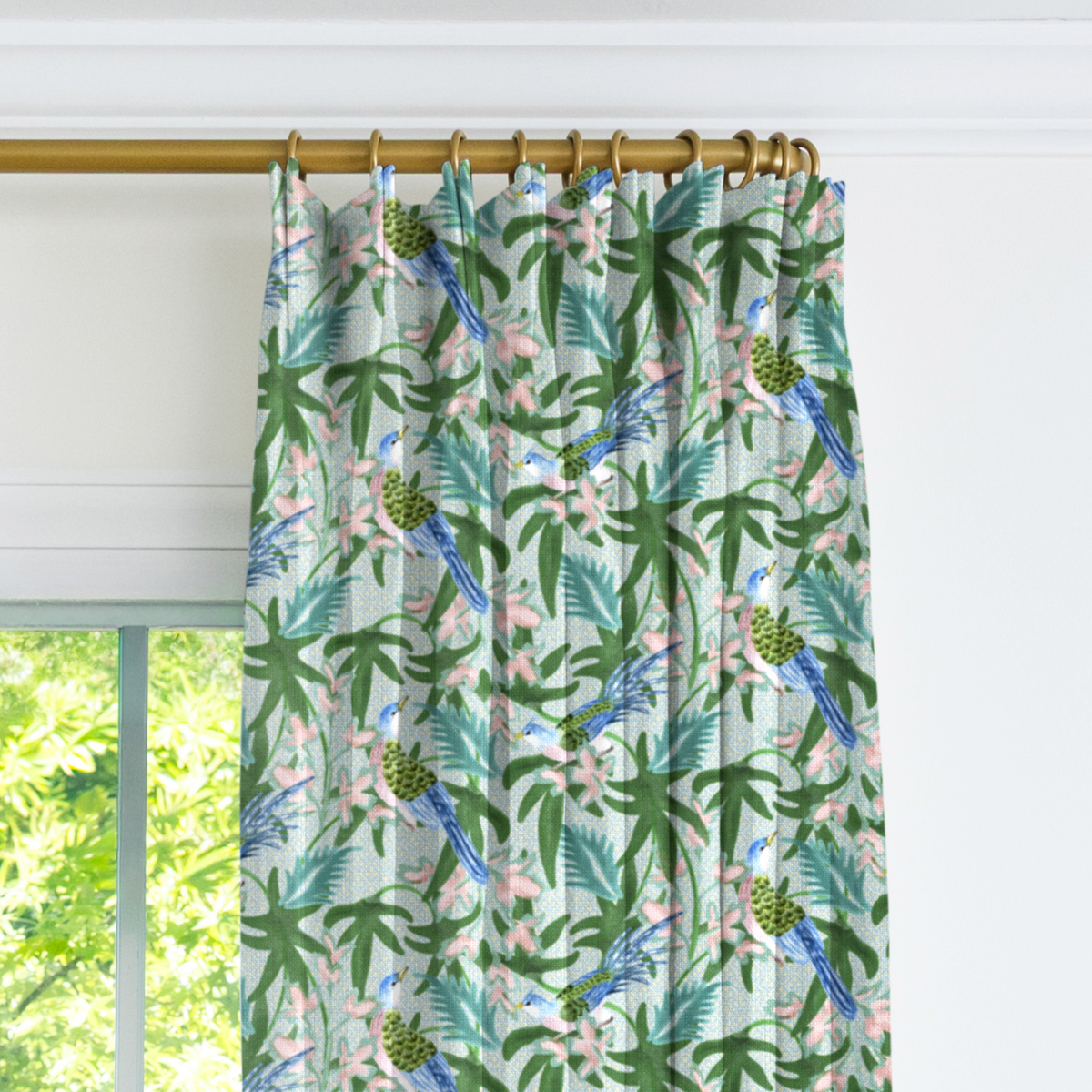 Sparrow Drapery Panel - Caribbean