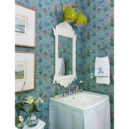 Meadow Multi Wallpaper - House Blue