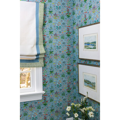 Meadow Multi Wallpaper - House Blue