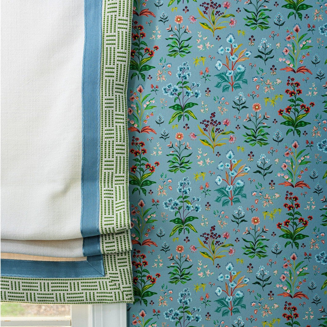 Meadow Multi Wallpaper - House Blue