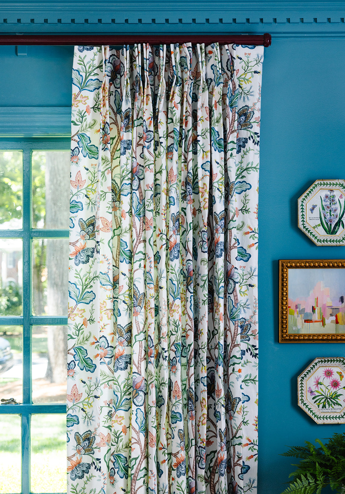 Vera Vine Drapery Panel - White