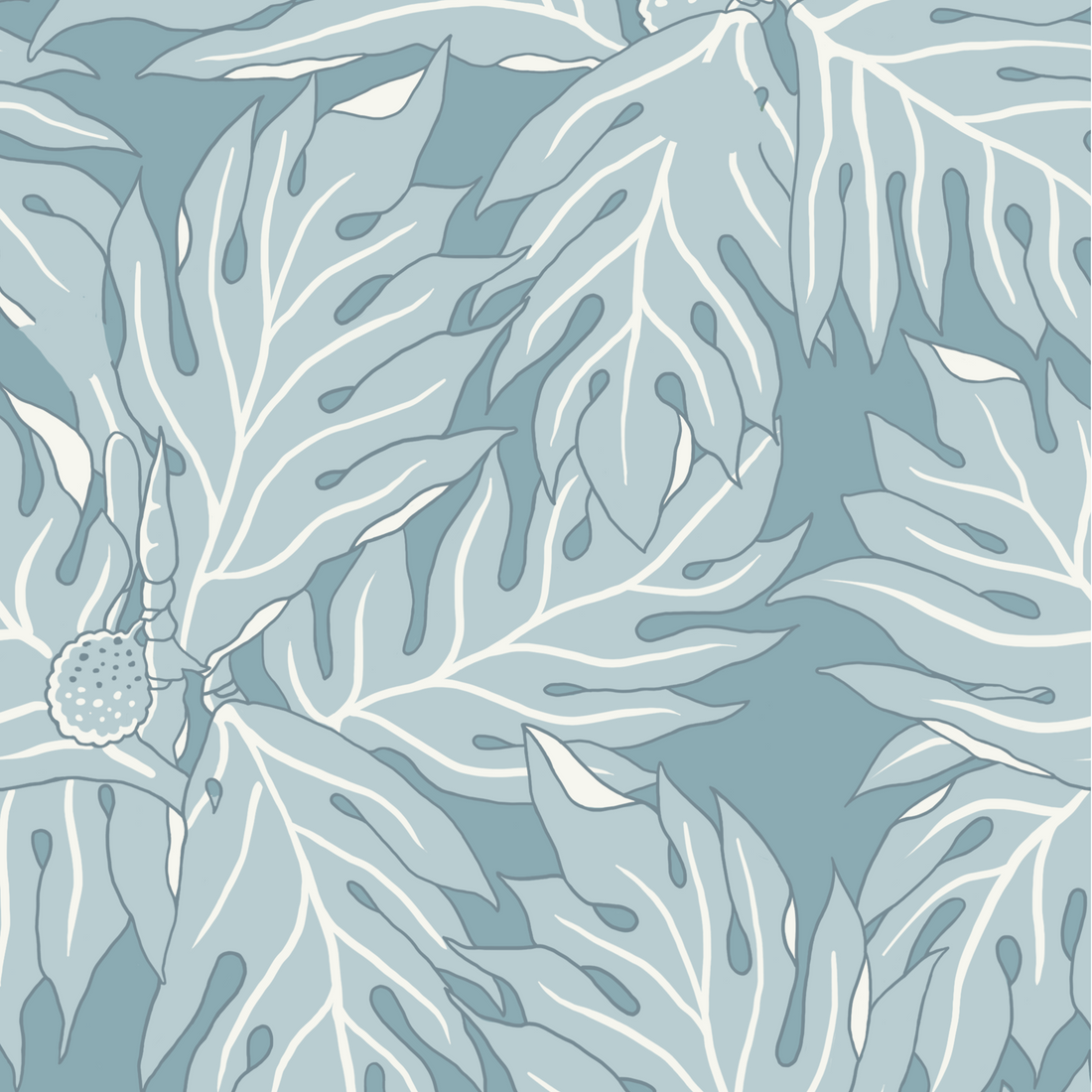 Coco Shop x EH Breadfruit Grasscloth Sample - Blue