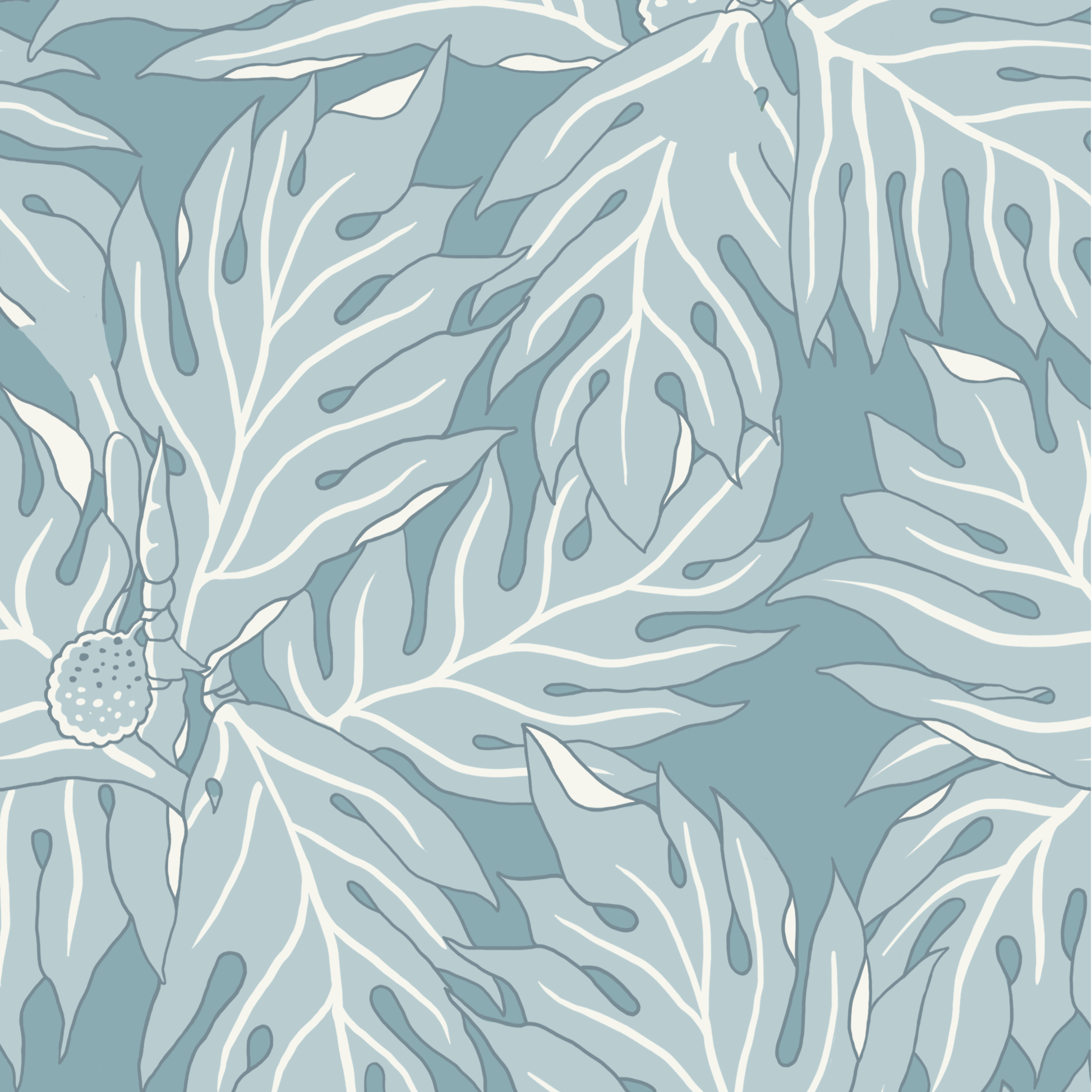 Coco Shop x EH Breadfruit Grasscloth Sample - Blue