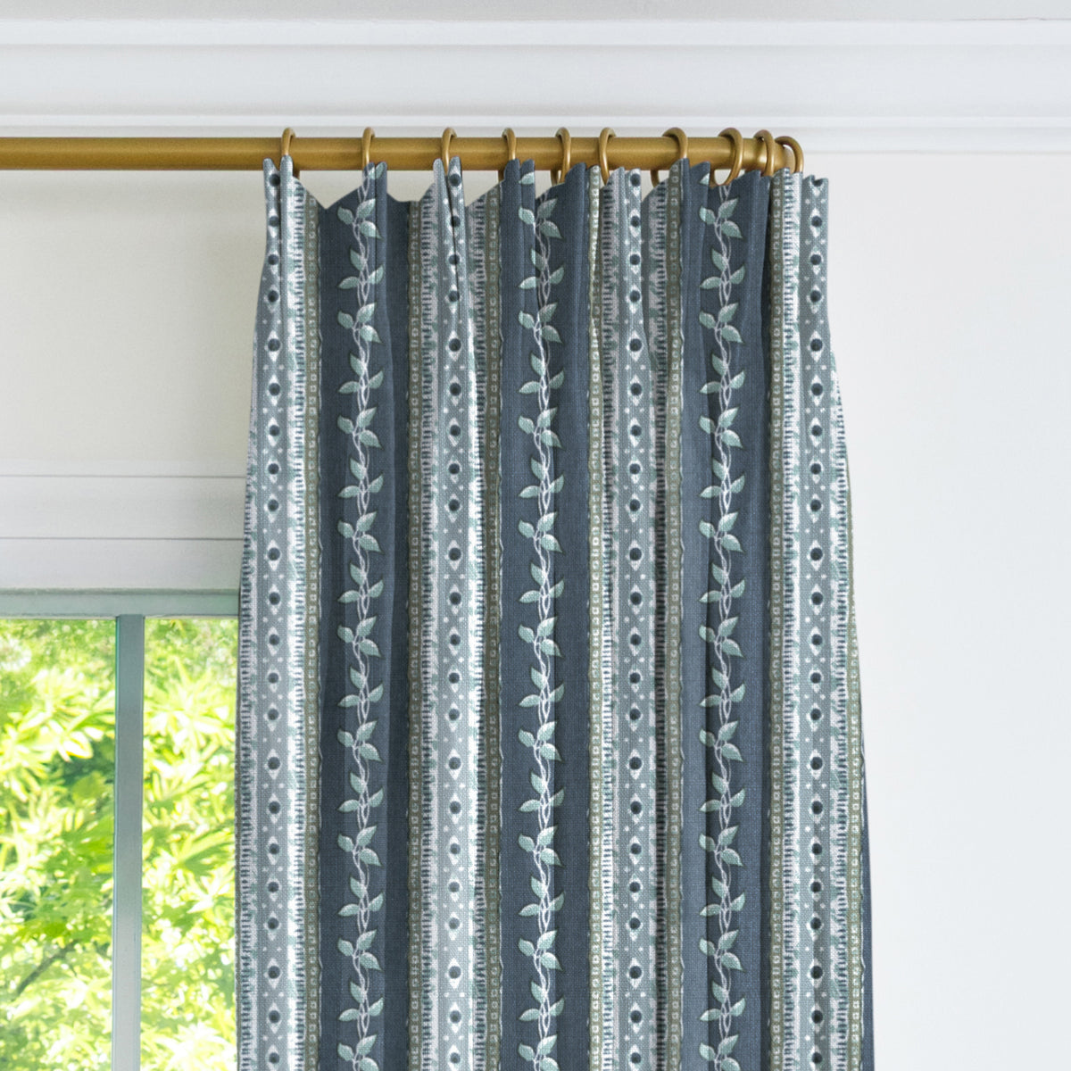 Trellis Drapery Panel - Marine