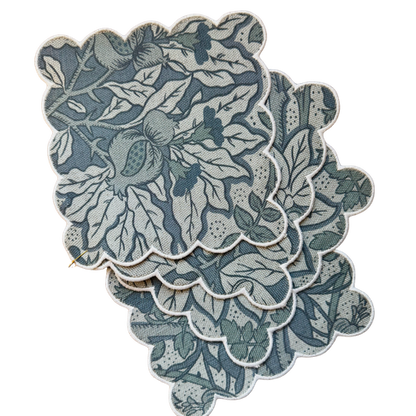 Flora Cobalt Scalloped Cocktail Napkins - Set of 4