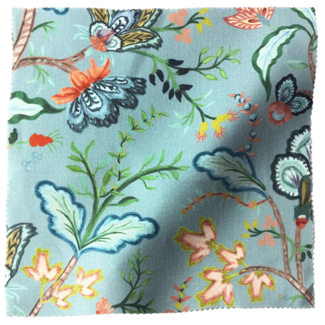 Vera Vine Drapery Panel - House Blue