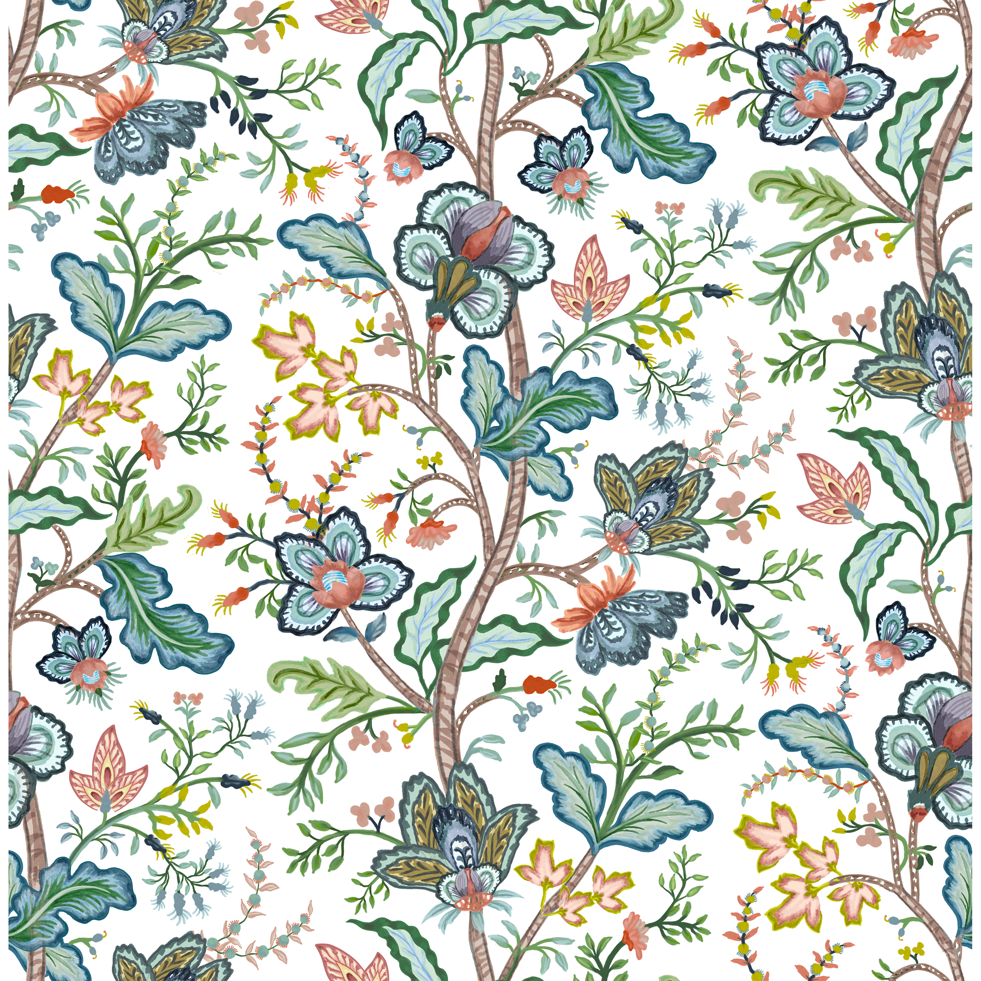 Vera Vine Wallpaper - White