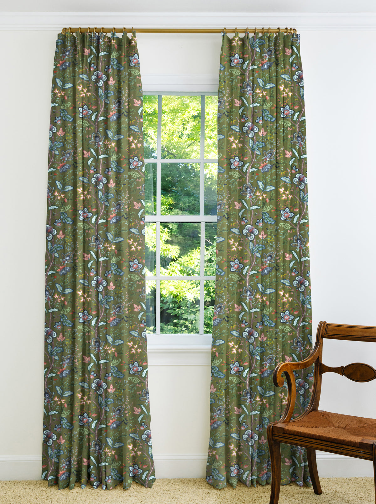 Vera Vine Drapery Panel - Leaf